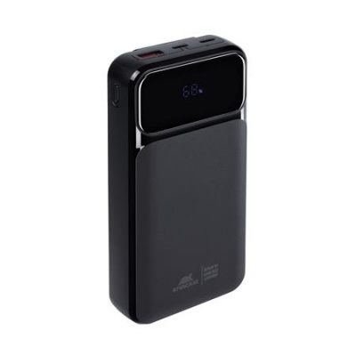 Hordozható akkumulátor, beépített kábellel, 20000mAh, RIVACASE "VA2221", fekete