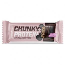 Fehérjeszelet, gluténmentes, 50g, BIOTECH USA "Chunky Protein Bar", Black Biscuit